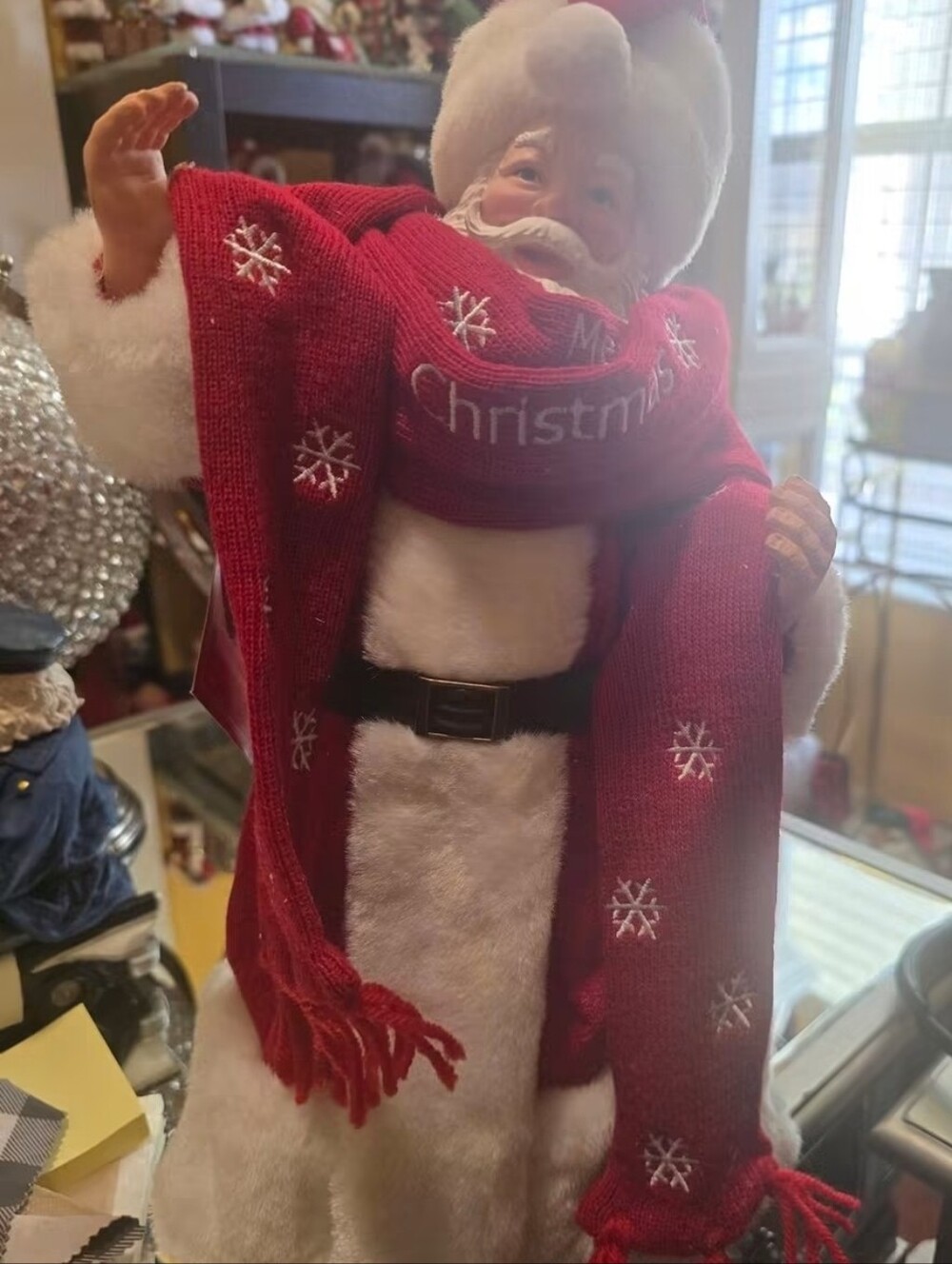 Christmas Santa Plush Scarf - Red